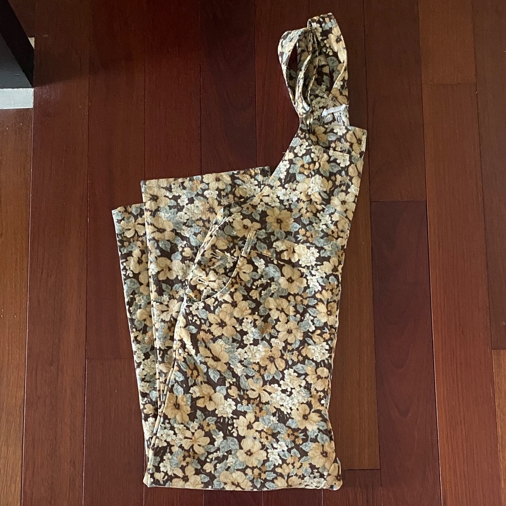 Floral Print Overalls